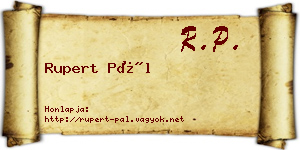 Rupert Pál névjegykártya